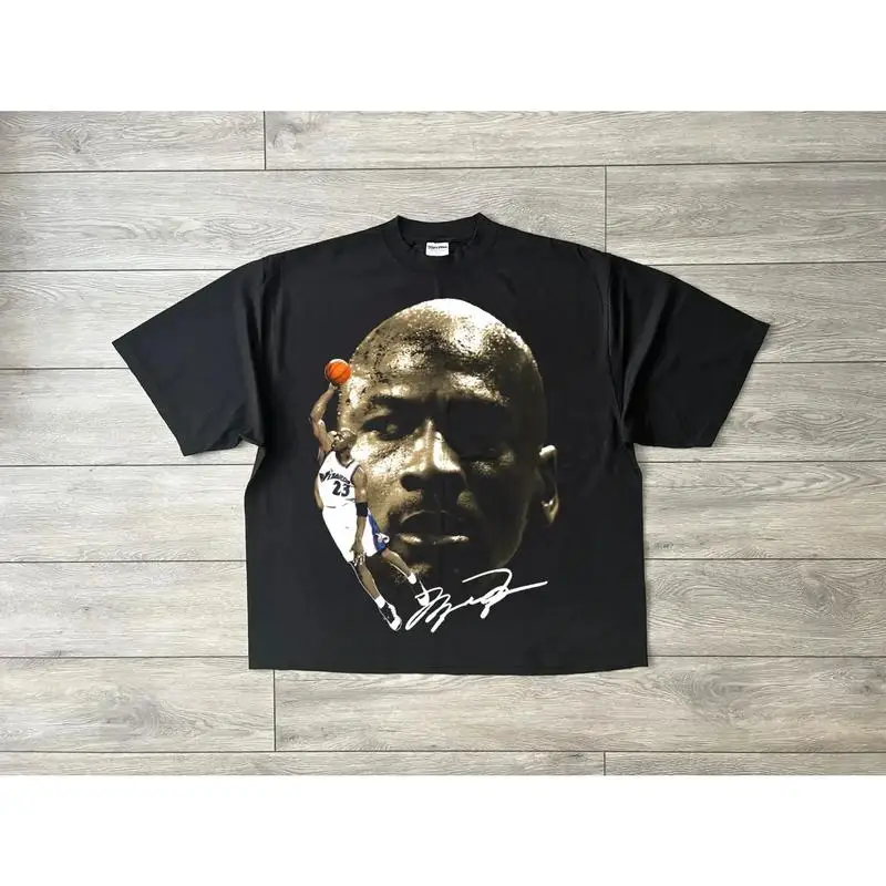 Michael Jordan Big Face Graphic T-Shirt, Basketball Legend Fan Tee, Bold Sports Graphic Shirt, Unisex Casual Streetwear Top