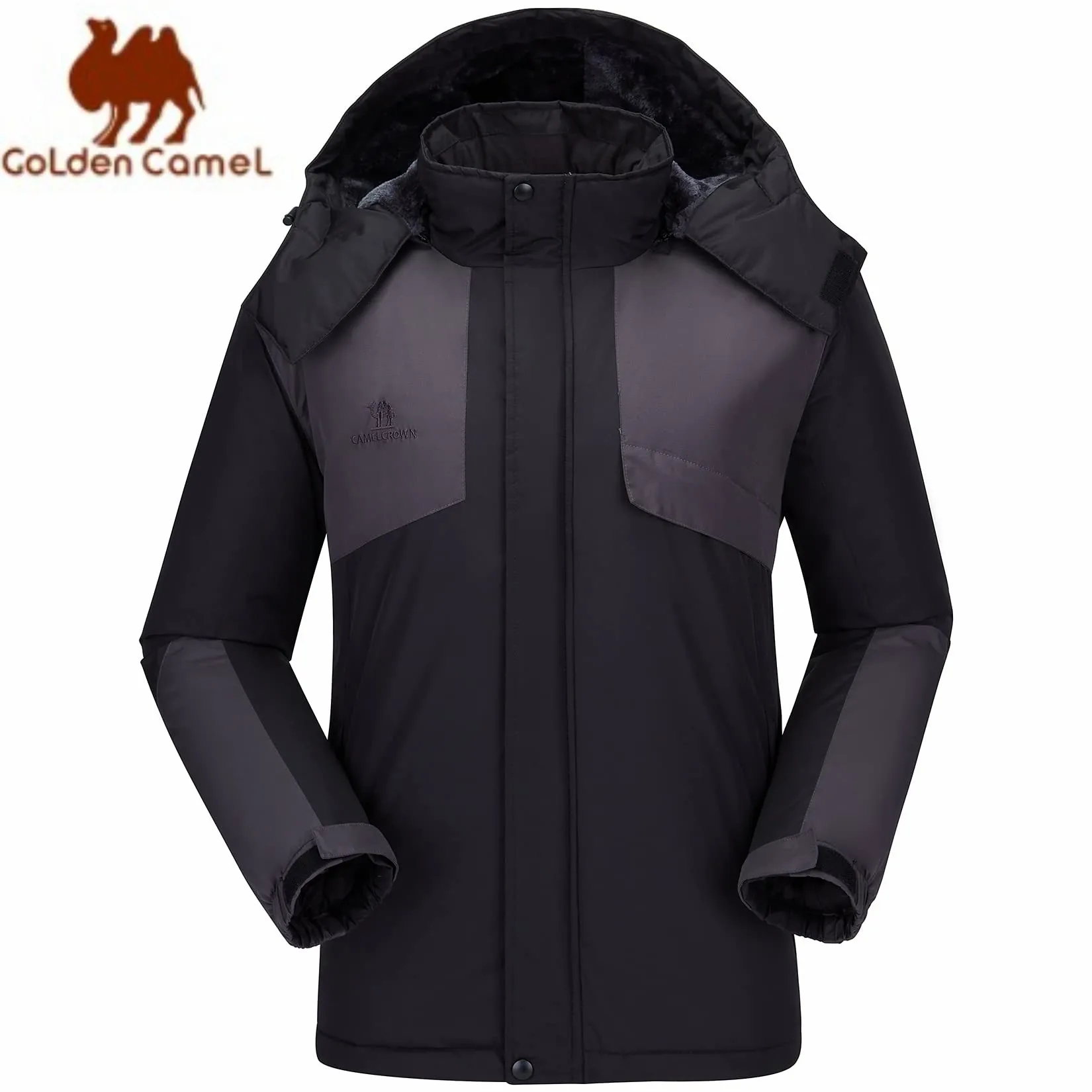 GOLDEN CAMEL Waterproof Hiking Jackets Warm Men\'s Winter Coats Mountaineering Windbreakers Hooded Snowboarding Jacket for Men