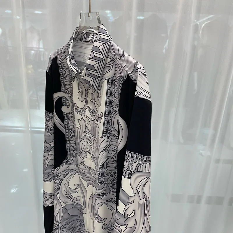 Роскошные королевские рубашки, мужская одежда, повседневная социальная рубашка с цветочным принтом пейсли и цифровой печатью, рубашка Manga Longa, сорочка Homme De Luxe