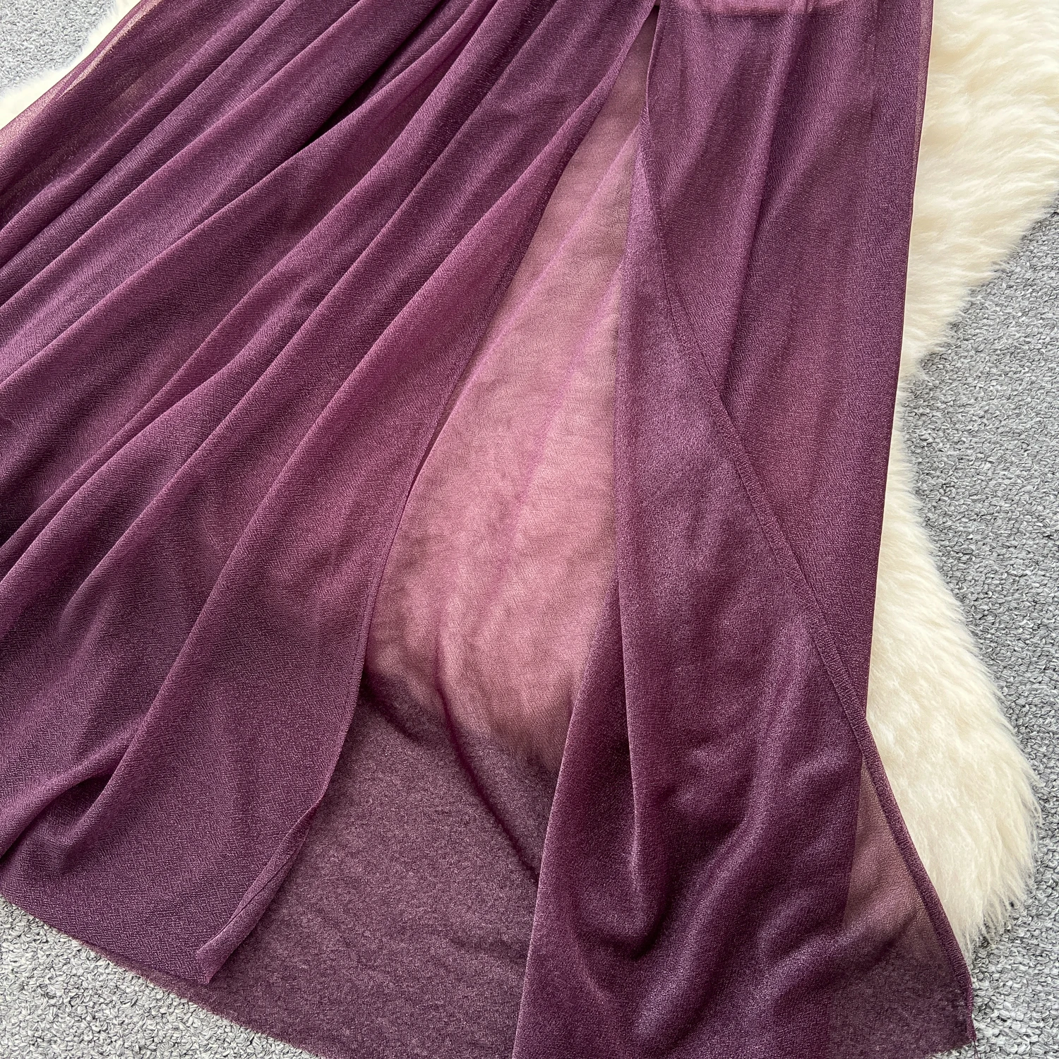 Chic Sexy fendu slash cou bretelles robe fée a-ligne robe plage vacances femmes Boho robe d'été