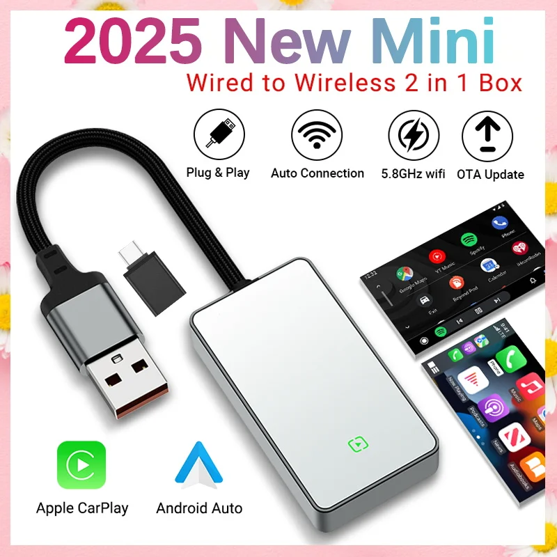 

Wireless Carplay Android Auto Adapter USB Bluetooth Wifi Plug&Play New 2In1 Dongle For Audi Benz Volvo VW Toyota Skoda Seat