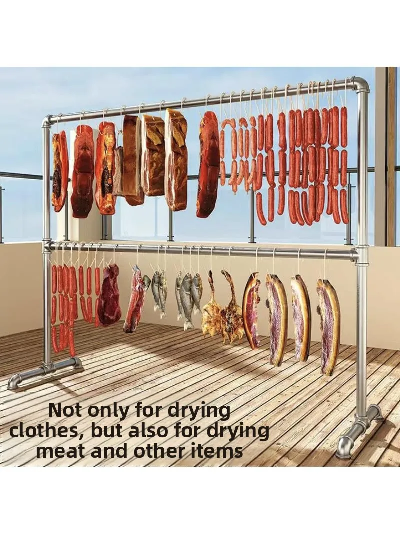 

Thiened Thiened Thiened Steel Pipe Floor Standing Clothes Drng Ra Indoor Balcony Quilt Drng Windproof Rod