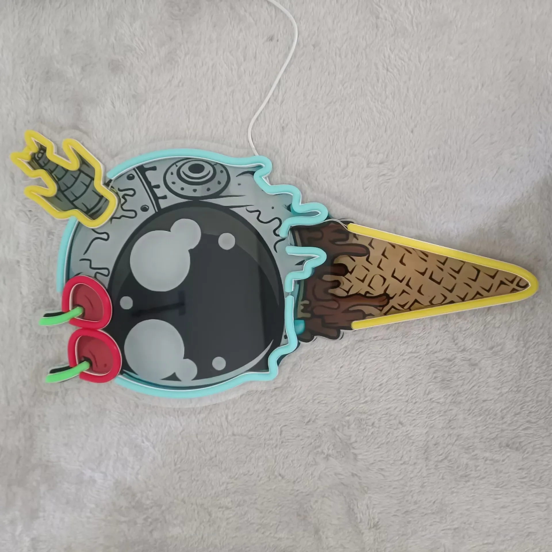 الميكانيكية الرياح الآيس كريم ضوء النيون LED النيون تسجيل USB الطاقة لغرفة النوم غرف معيشة نادي مقهى بار رجل كهف حفلة هدية جدار ديكور