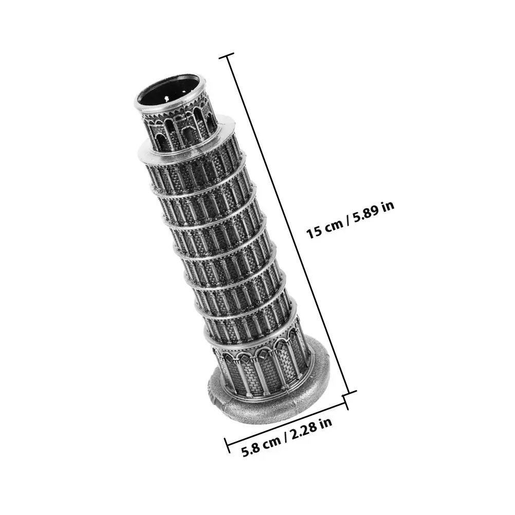 Leaning Tower of Pisa Building Decor Zinc Alloy Detailed Craft Home Italy Table Decoration Alloy Desktop Ornament