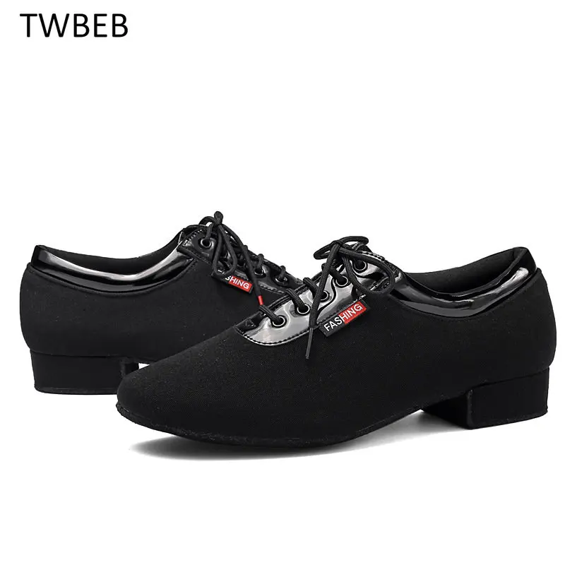 Men Standard Dance Ballroom Shoes Straight Outsole Practice Competition Modern Dancing Men's Oxford Cloth Sport Shoes