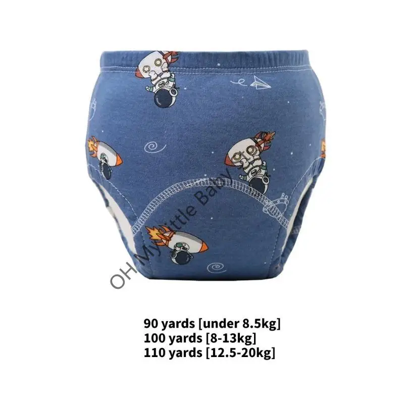 ملابس داخلية للتدريب على الأطفال الصغار بنمط الرسوم المتحركة M76C، سراويل حفاضات مضادة للتسرب وقابلة للغسل