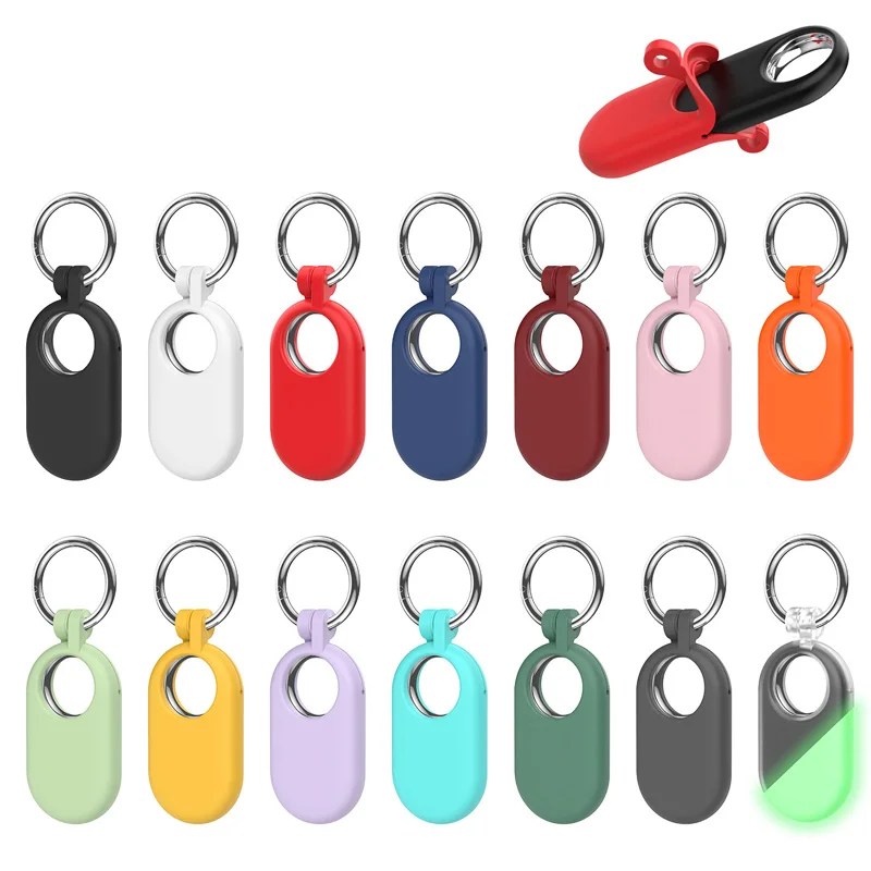 Protective Case for Samsung Galaxy SmartTag2 Silicone with Keychain Anti-lost for Samsung Galaxy SmartTag 2 Protective Case