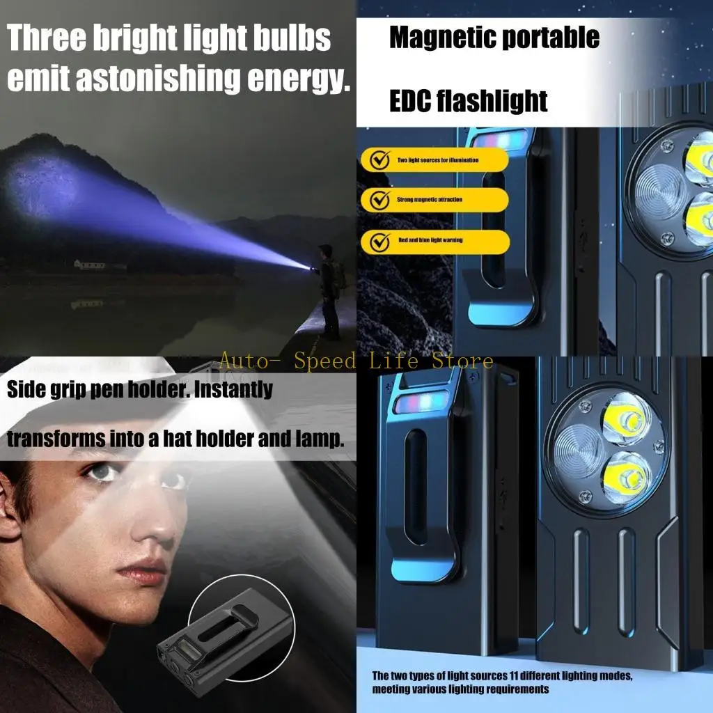 02DA Type C Rechargeable High 1000Lumen Flashlights Long Last Battery IPX6 Waterproof LED Torch For Outdoor Activity