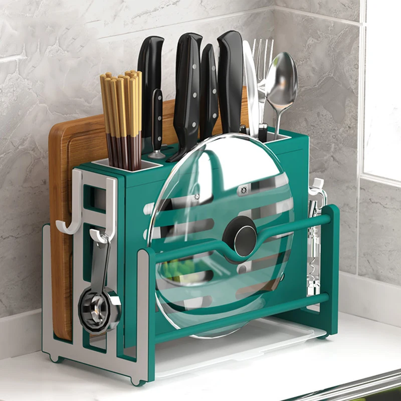 Storage Racks Kitchen Knife Chopping Blocks Racks ABS Material Frame Kitchen Cutting Board Tools Storing Frame With Drain Tray