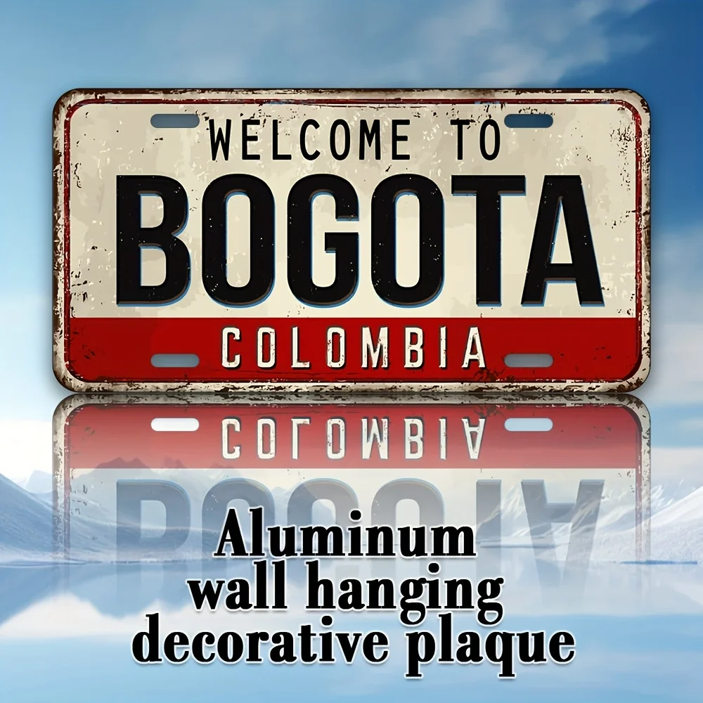 2D Flat, 1pc Colombia Bogotá Themed Heavy-Duty Sign - Spanish Text Wall Decor Suitable for Home, Café, Office, Garage - Colombia