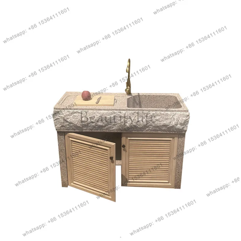 Marble laundry pool, garden outdoor console, whole stone integrated sink basin