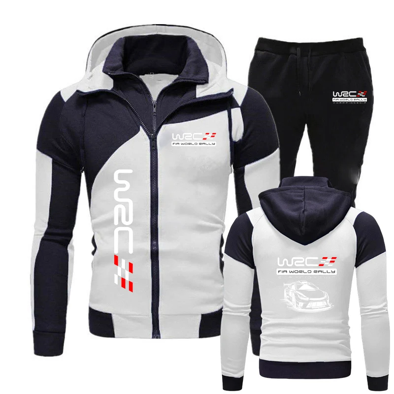 World Rally Championship WRC Personality Diagonal Zipper Anti Collision Shirt Hooded Drawstring Sports Hoodies Pants Suits