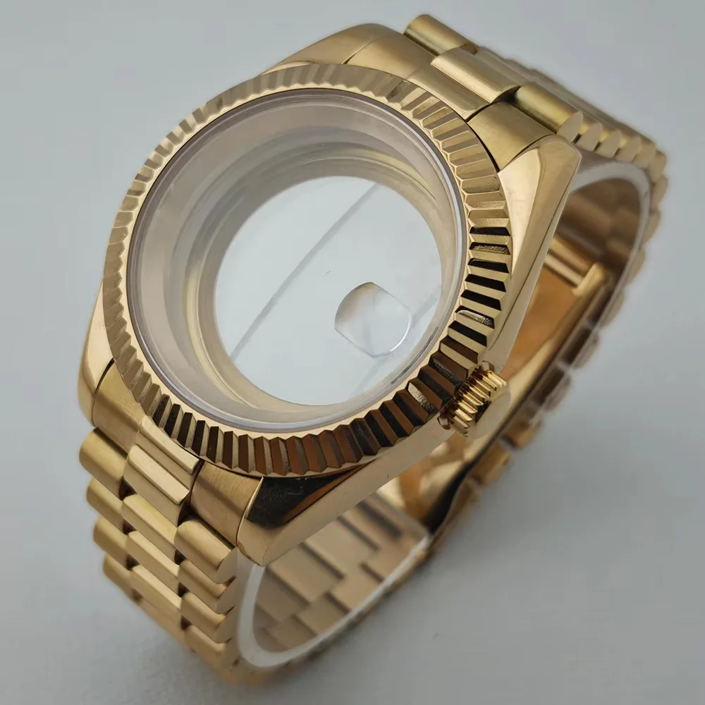 M8285/8215 Movement 40mm Case Assembly Stainless Steel Case 31mm Dial Watch Accessories Full-body Mirror M8215 Housing