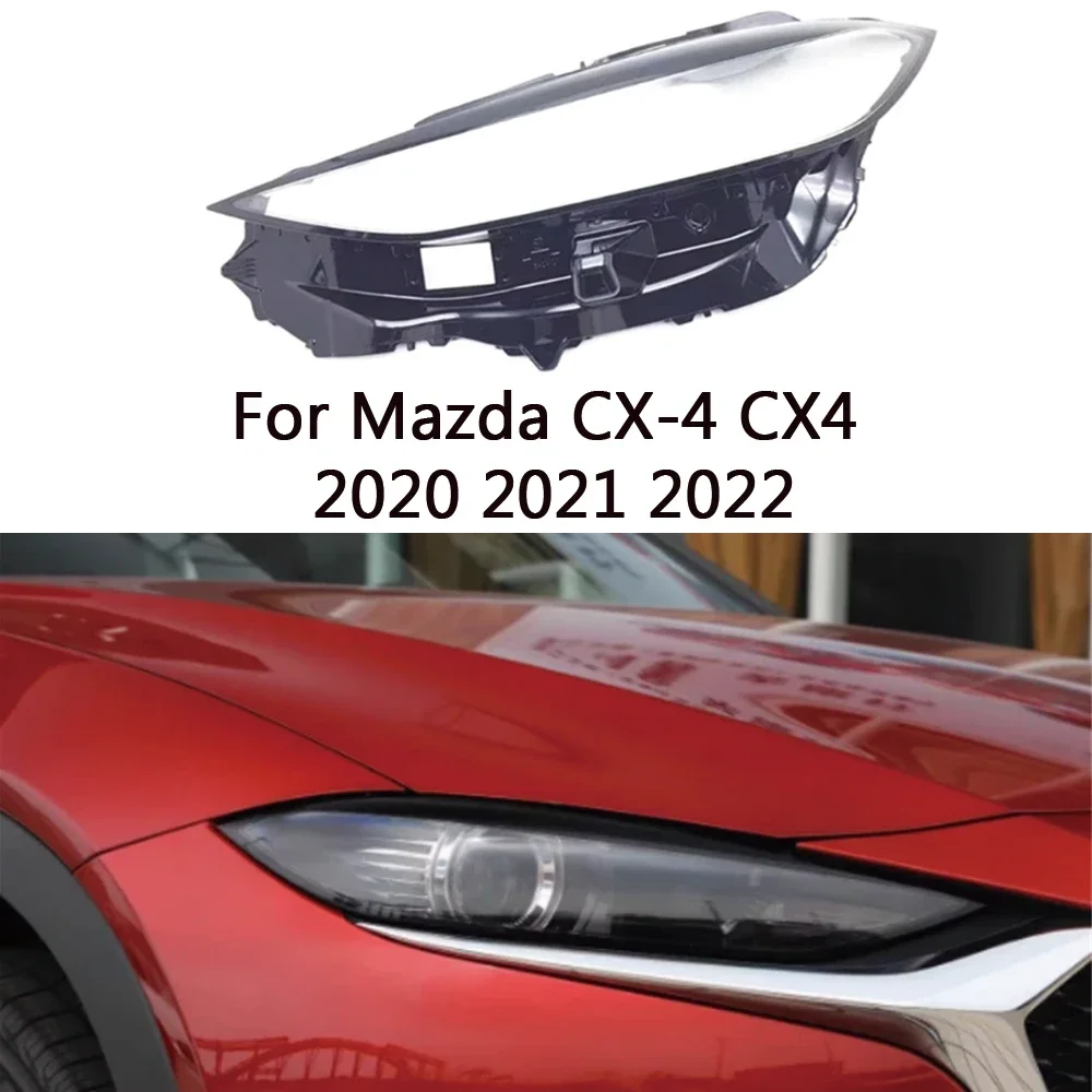 

HTTCY For Mazda CX4 CX-4 2020 2021 2022 Car Headlight Cover Lens Shell Lampcover Lampshade Headlamp housing