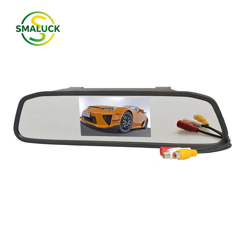 

SMALUCK 4,3-дюймовый цветной TFT ЖК-монитор для автомобиля, автоматический зеркальный монитор заднего вида для автомобильной камеры