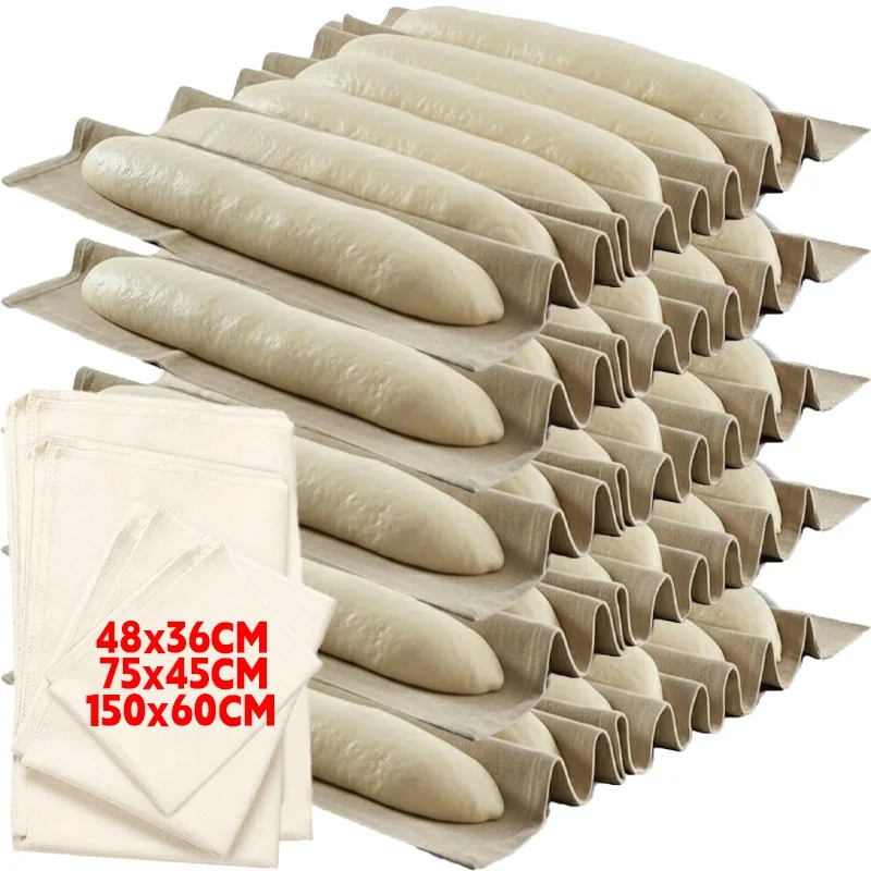 S/M/L masa tela de algodón fermentada cocina comedor panaderos sartenes masa Couche pastelería tela a prueba hornear pan francés herramienta para panaderos
