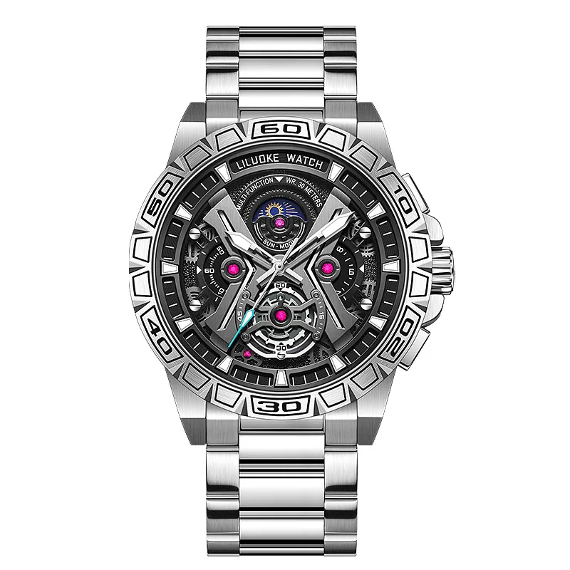 Chumoon-reloj mecánico de lujo para hombre, cronógrafo de ocio, automático, resistente al agua, luminoso, de 30 metros, regalo, 51MM