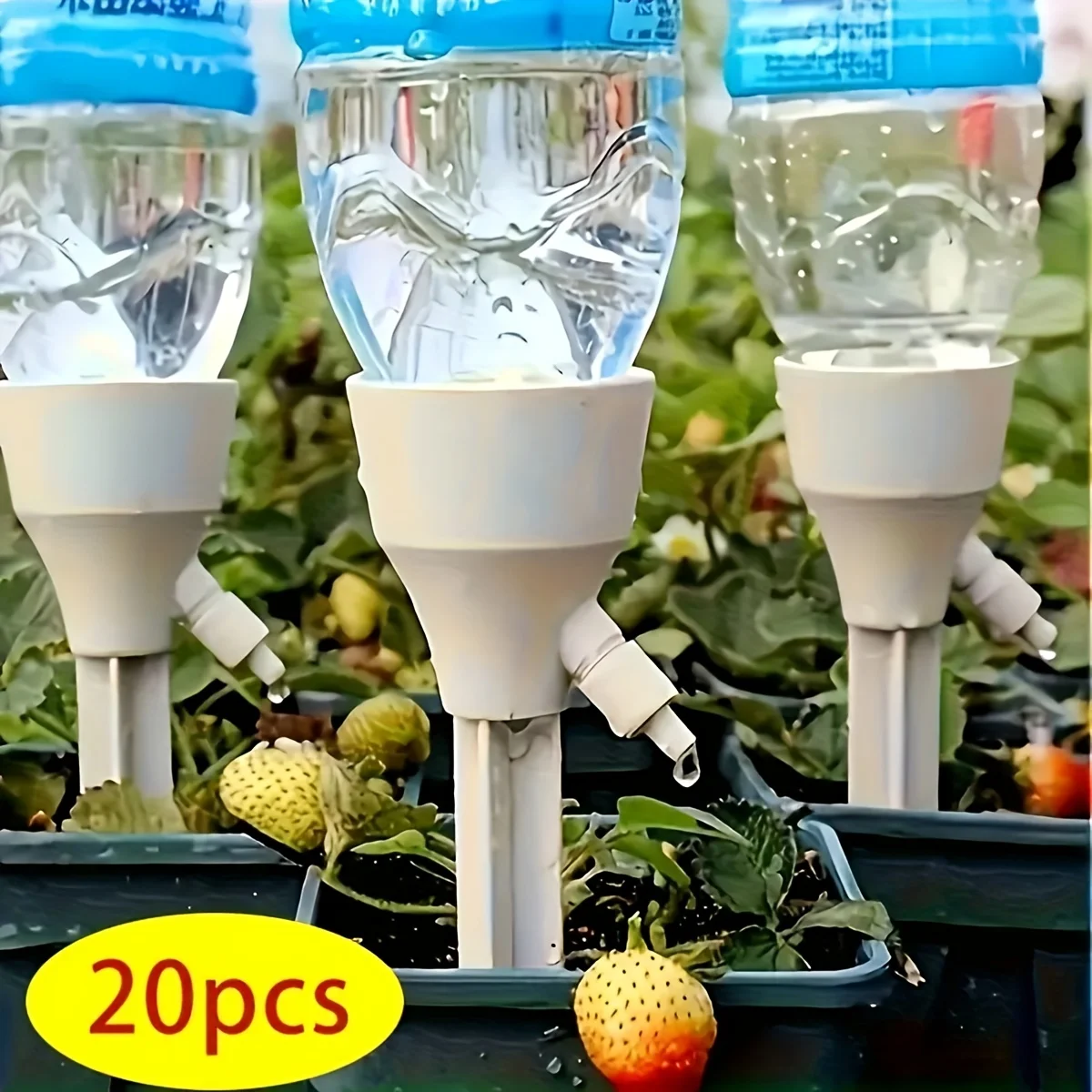 

20 Pcs Automatic Plant Drip Irrigation Kit Adjustable Water Flow Battery-Free Universal for EU/US Thread Bottles Efficient
