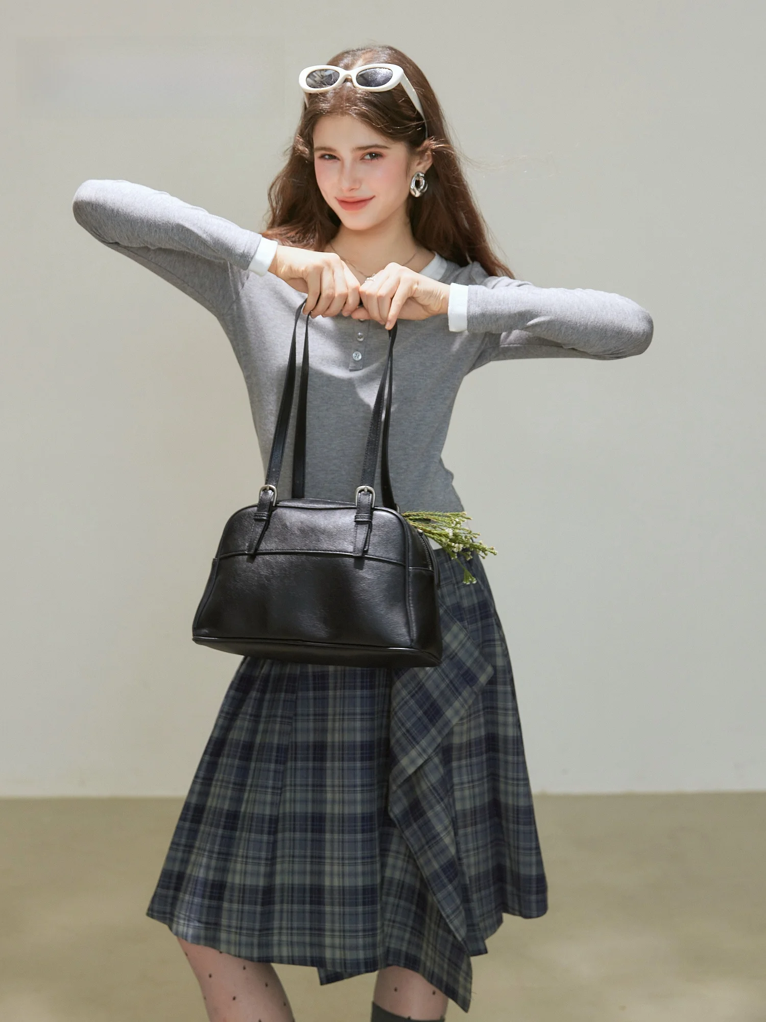 

Юбка Cindral в стиле ретро с асимметричным подолом, женская юбка А-силуэта для офиса, миди-юбка, повседневная юбка из смесового полиэстера