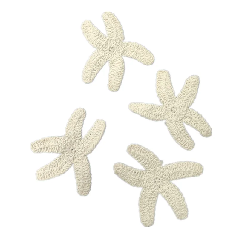 30pcs/Lot Sew-on Large Sequin Embroidery Patch Shirt Clothing Decoration Accessory Craft Diy Applique White Starfish