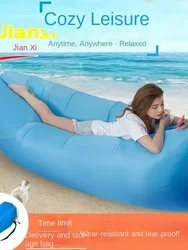 Lazy Inflatable Sofa Outdoor Portable Beach Air Sofa Folding Camping Inflatable Sofa Bed Sleeping Bag Single Person