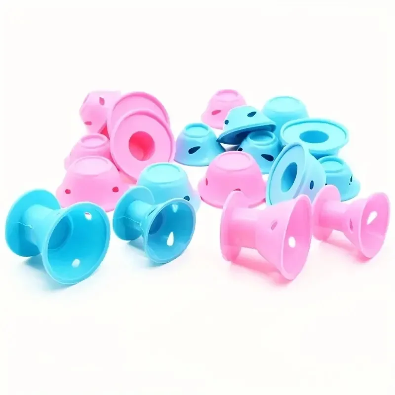 For20pc Silicone for Hair Curling Rollers Set with Mushroom Bell Shapes Spiral Design Soft Shell Construction Easy Removal Curls