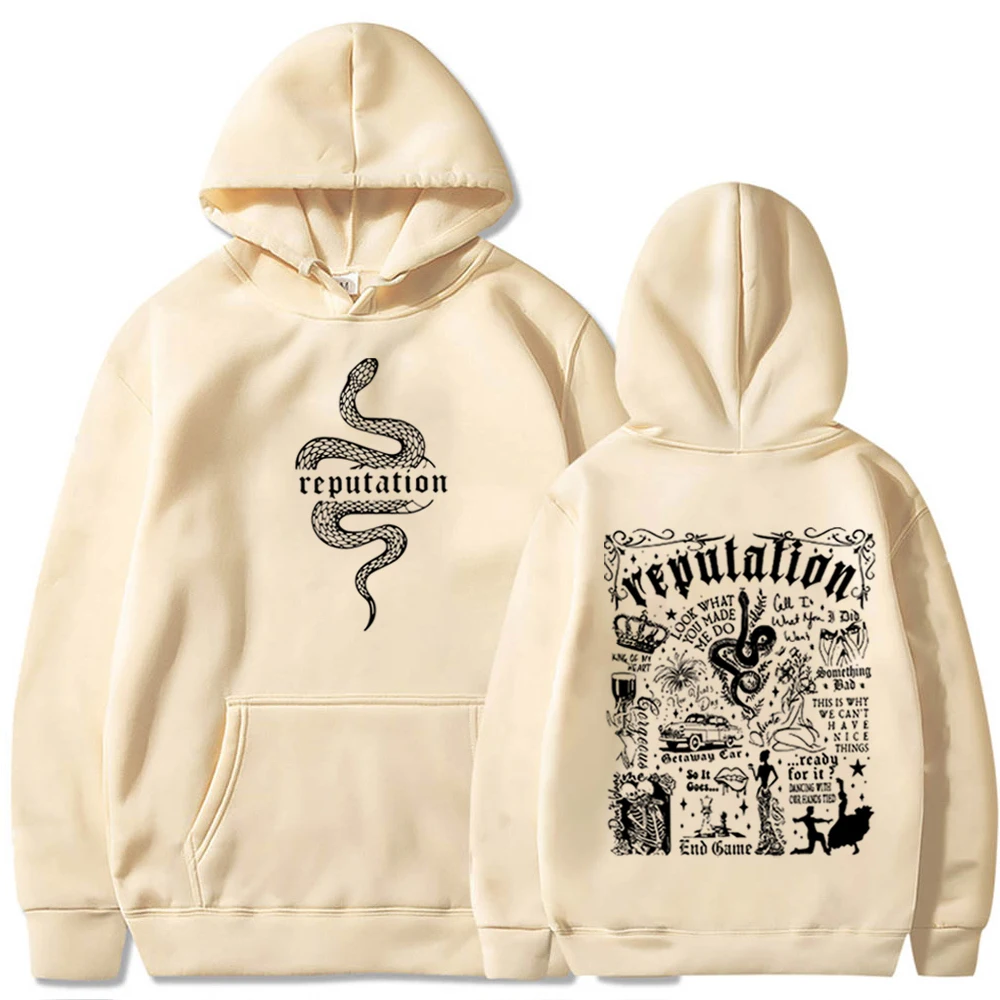 Taylor Reputation Hoodie Reputation Music Hoodie Gift for Swiftie Fan Winter Warm Unisex Pullover Tops Streetwear