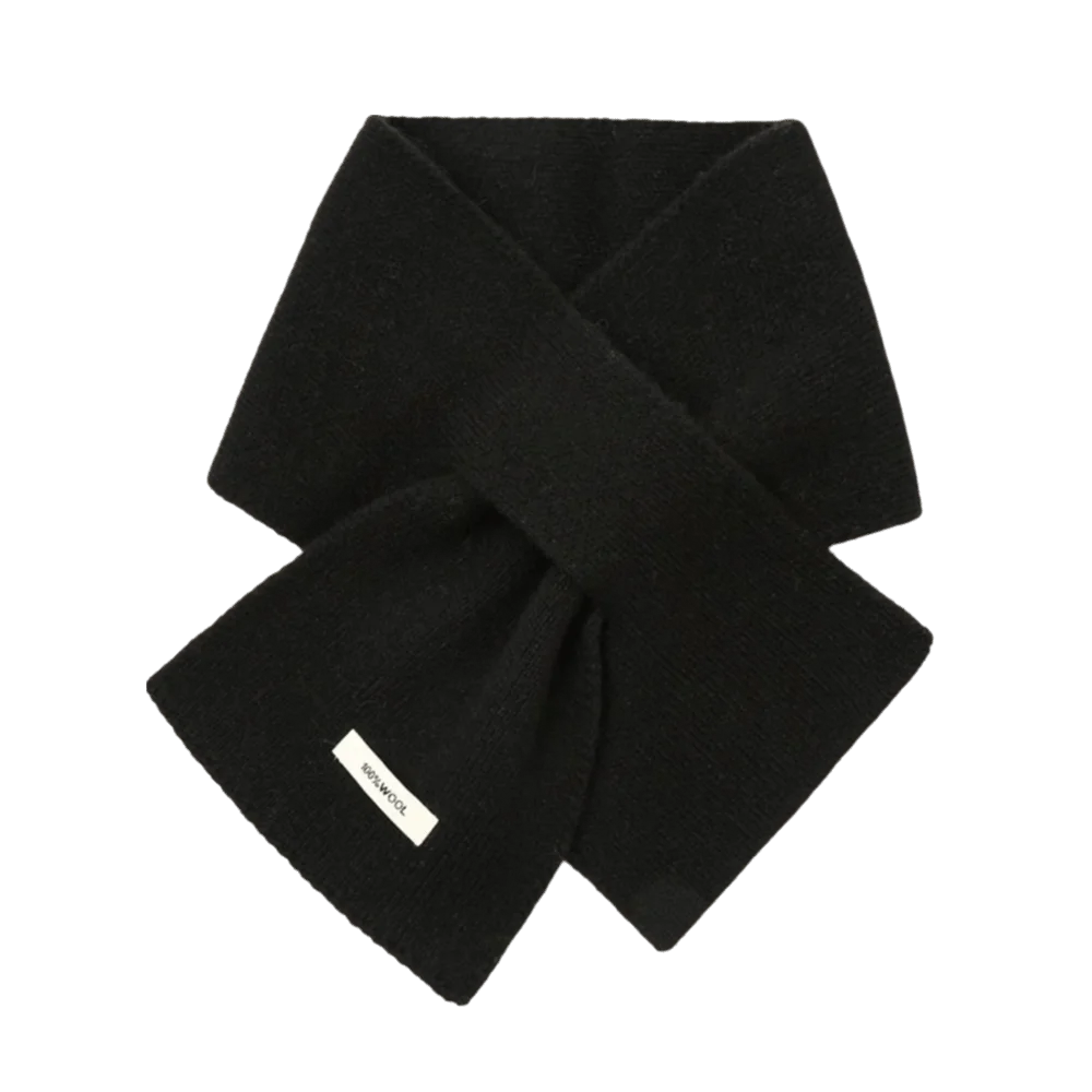 Solid Color Cross Neck Warmer Thickened Minimalist Wool Knitted Scarf Windproof Cold Protection Women Winter Neckerchief Girls