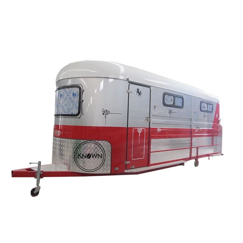 High Quality Horse Float Trailer Truck with Door Windows Transport for Animal Made in China for Sale