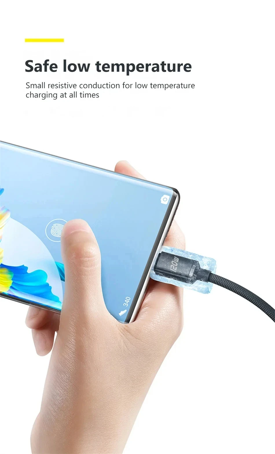 120 W PD Typ C Kabel 0,25 M/1 M/1,5 M/2 M Schnellladekabel USB C Telefon Datenkabel Schnellladung für iPhone 17 Xiaomi Samsung Huawei – Detail 7