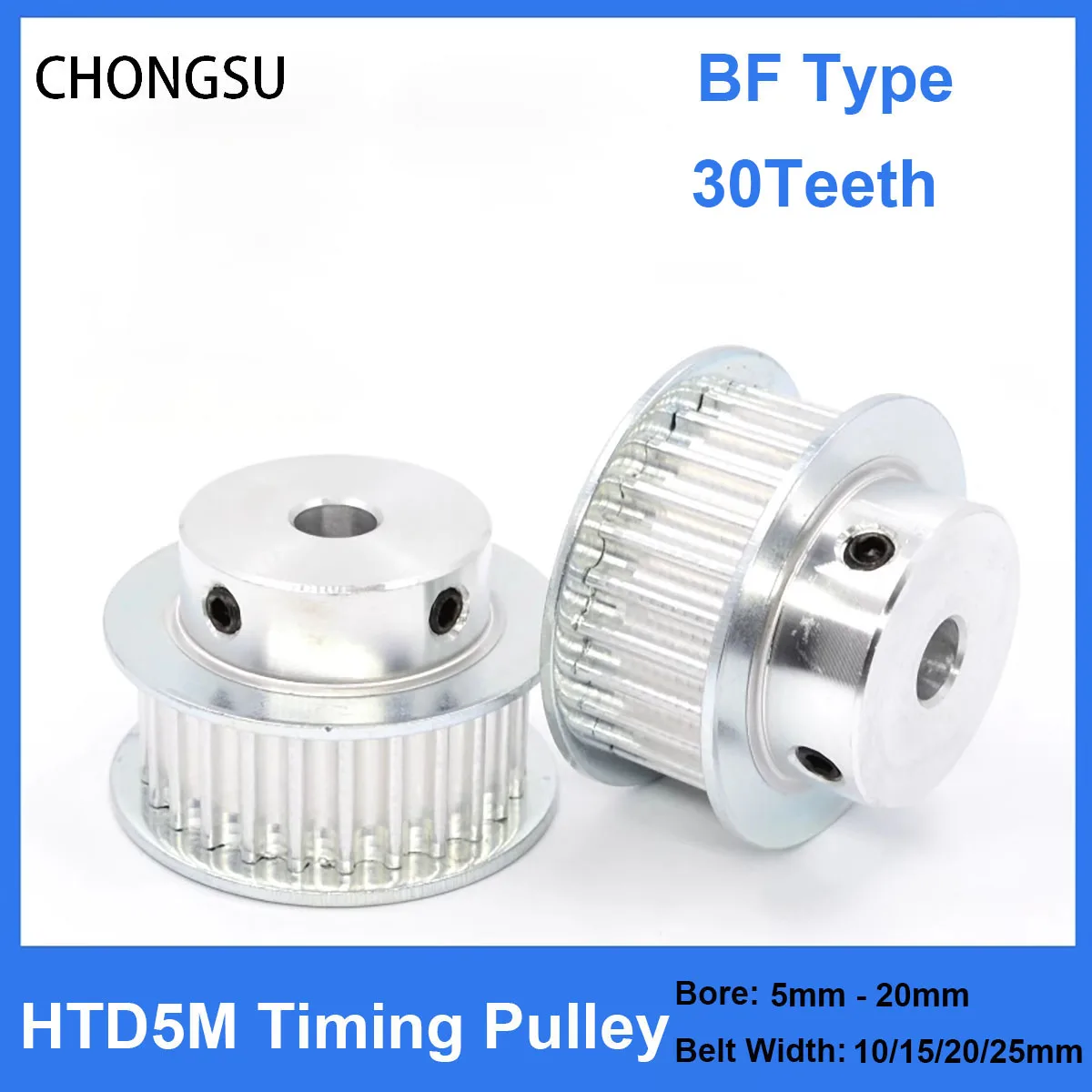 

1Pcs HTD 5M 30Teeth Timing Pulley 5M-30T Bore 5mm-20mm For Width 10/15/20/25mm HTD5M Synchronous Belt 3D Printer Parts