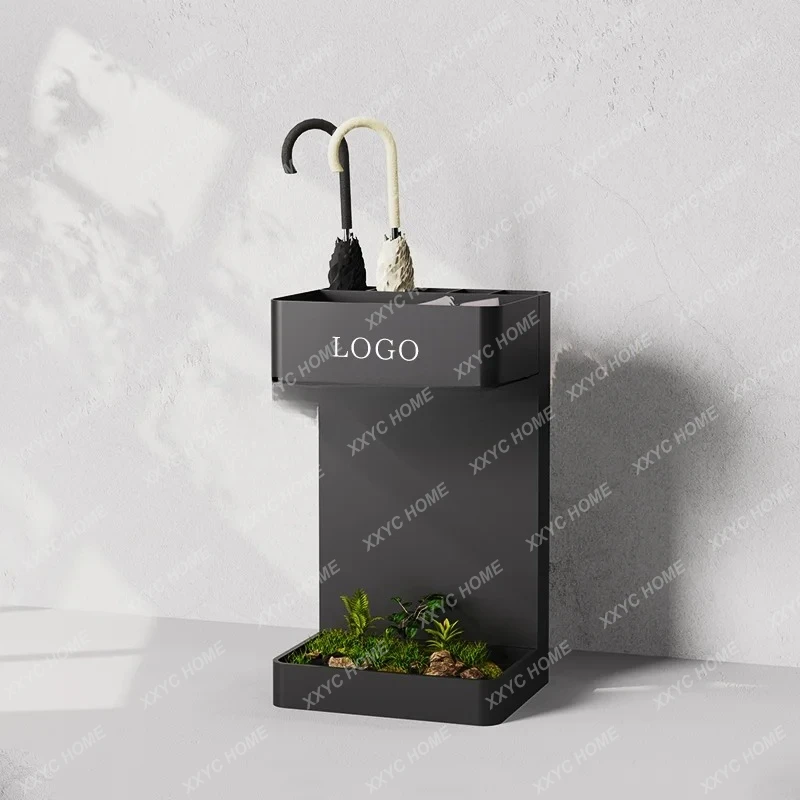 LCreative Umbrella Stand Stainless Steel Umbrella Bucket Home Commercial Restaurant Office Storage Rack Customization