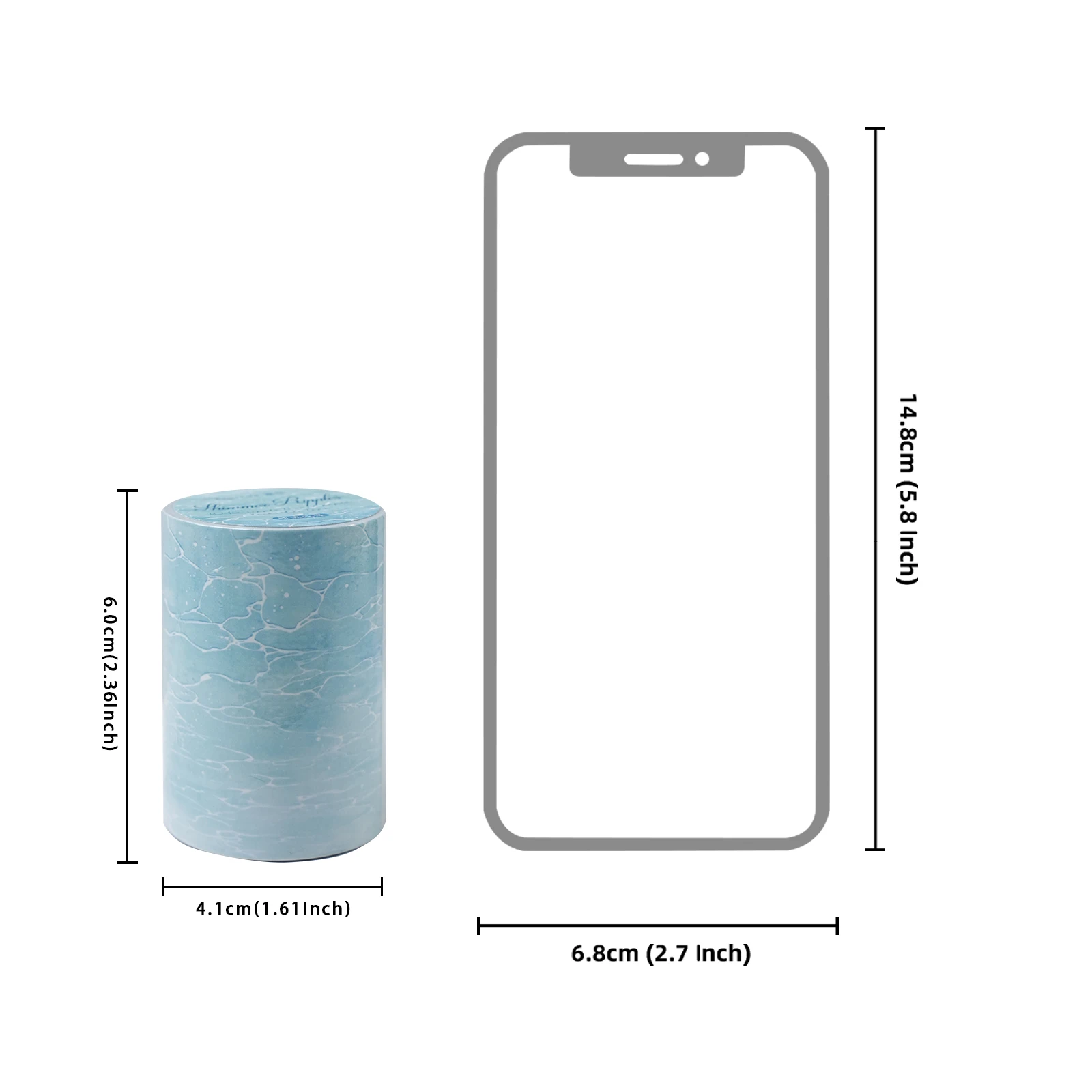Etori Life 60Mm*2M Light Blue Clear Sky Water Pattern Tape Transparent Sparkling Water Light Card Cover Sticker Photo Background Collage Material Suitable for Laptops, Phone Backs, Handbags, Photo Albums, Postcards and Envelopes, Helmets and Bicycles, Scrapbook Supplies, Office Decorations, Room Decorations, Artistic Aesthetics, School Supplies, Back-To-School Season, Cycling Decals, Gifts for Friends