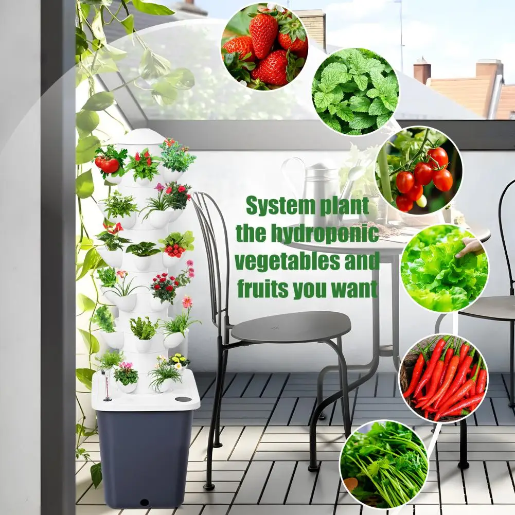 

1 Set Hydroponic Growing Tower with 10L Tank, 6 Layers 30 Plants Indoor Hydroponics Growing System, Soilless Cultivation Herbs F