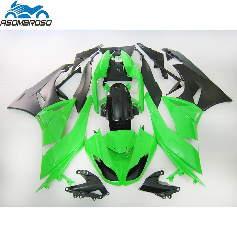 

Высококачественные обтекатели для Kawasaki Ninja ZX6R 2009 2010 2011 2012, зеленый, черный комплект обтекателей zx6r 09 10 11 12 XF34