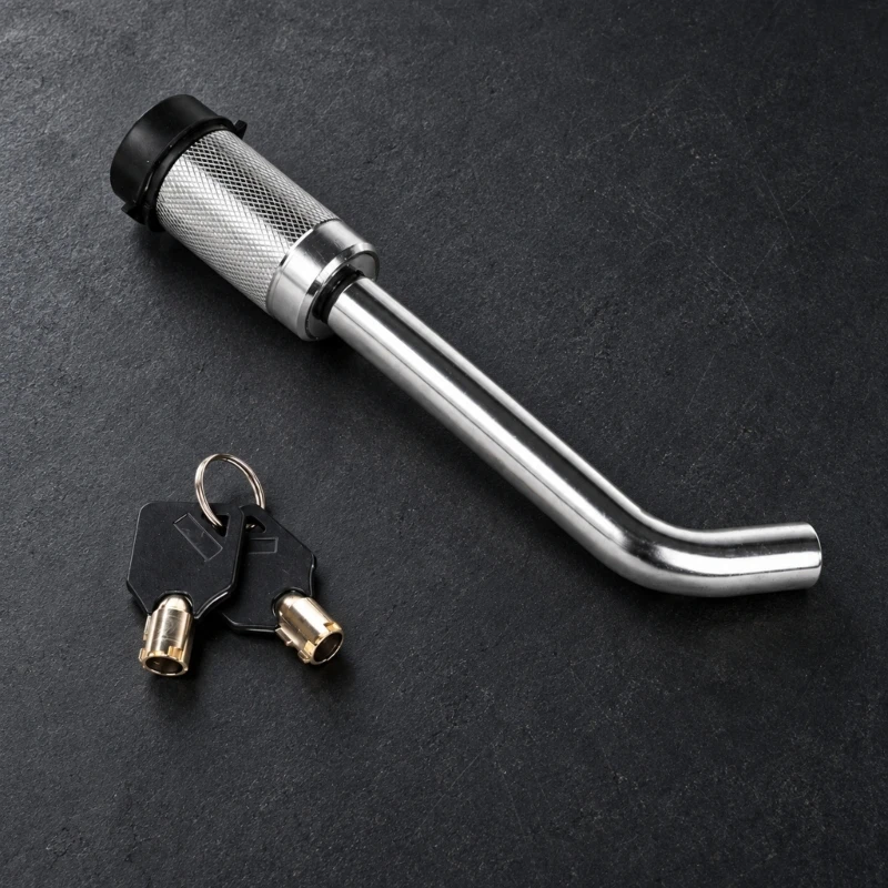 Carbon Steel Trailer Receiver Lock 5/8in with Bent Pin Profile, Internal Ball-Bearing Structure and Rubber Cap Covering the