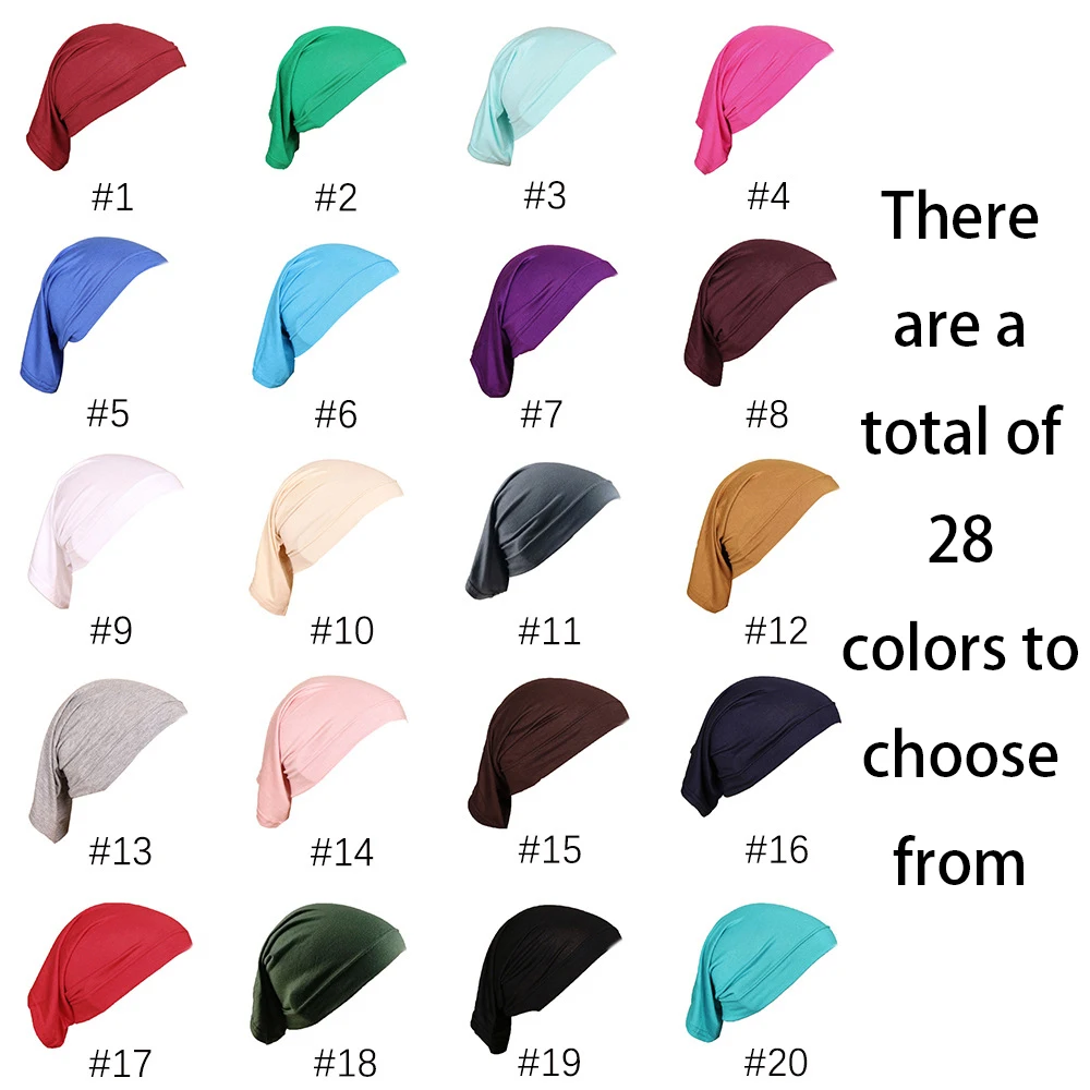 RIMAIRE 2024 New Cotton Hijab Muslim Modal Hijabs for Women Pure Color Inner Hijabs Comfortable Breathable and Elastic Headscarf