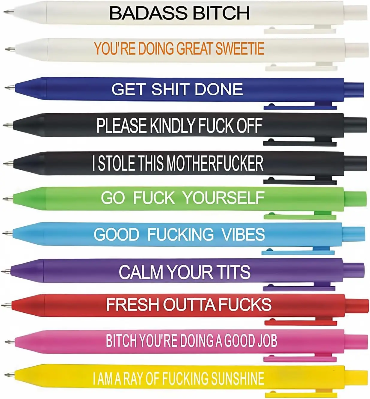 

11Pcs Funny Days of The Week Swear Word Pens, Novelty Office Gifts for Coworkers
