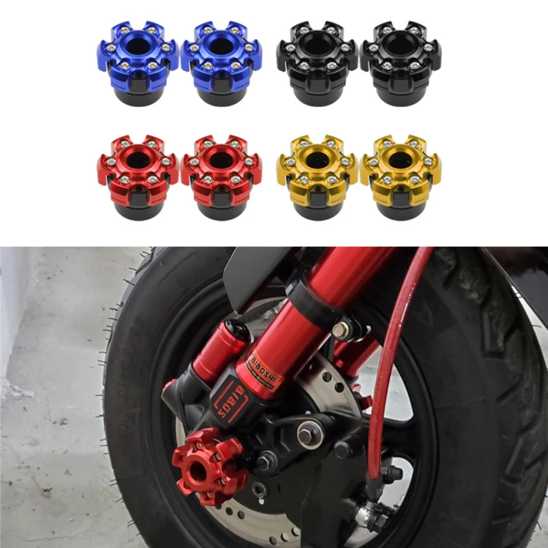 1Pair Motorcycle Frame Slider Wheel Crash Protector Motorbike Falling Protection Front Fork Cup Moped Scooters Accessories