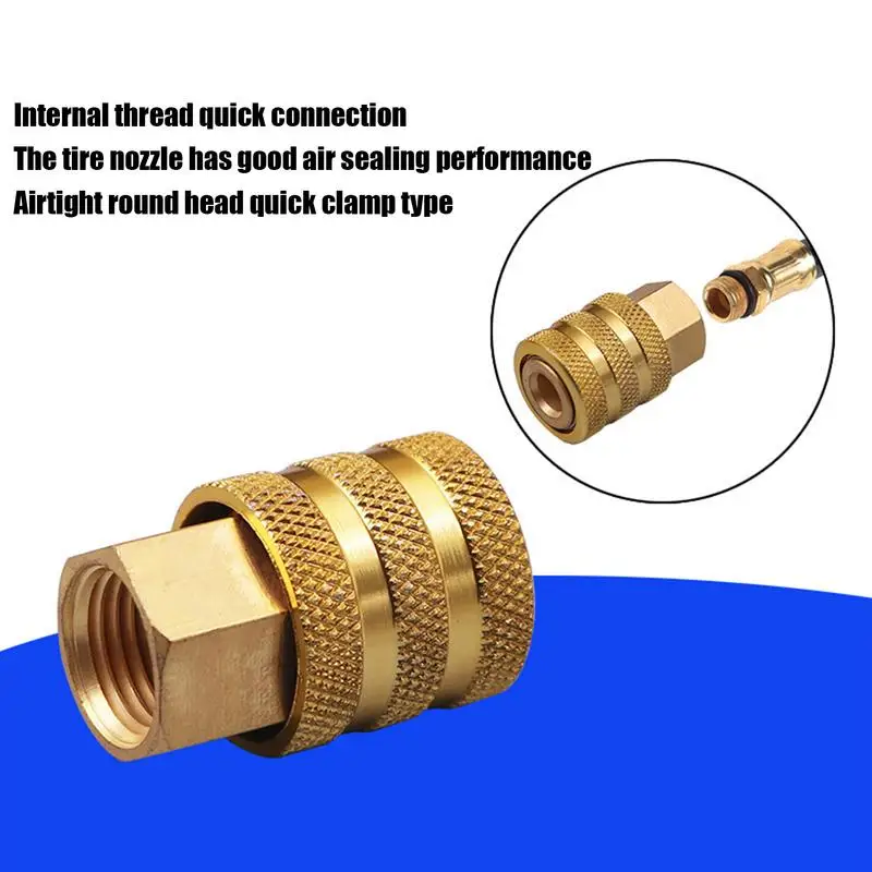 Car Tire Air Chuck Inflator Pump Valve Connector Clip-on Adapter Car Brass 13mm Tyre Wheel Valve Inflatable Pump Nozzle For Bike