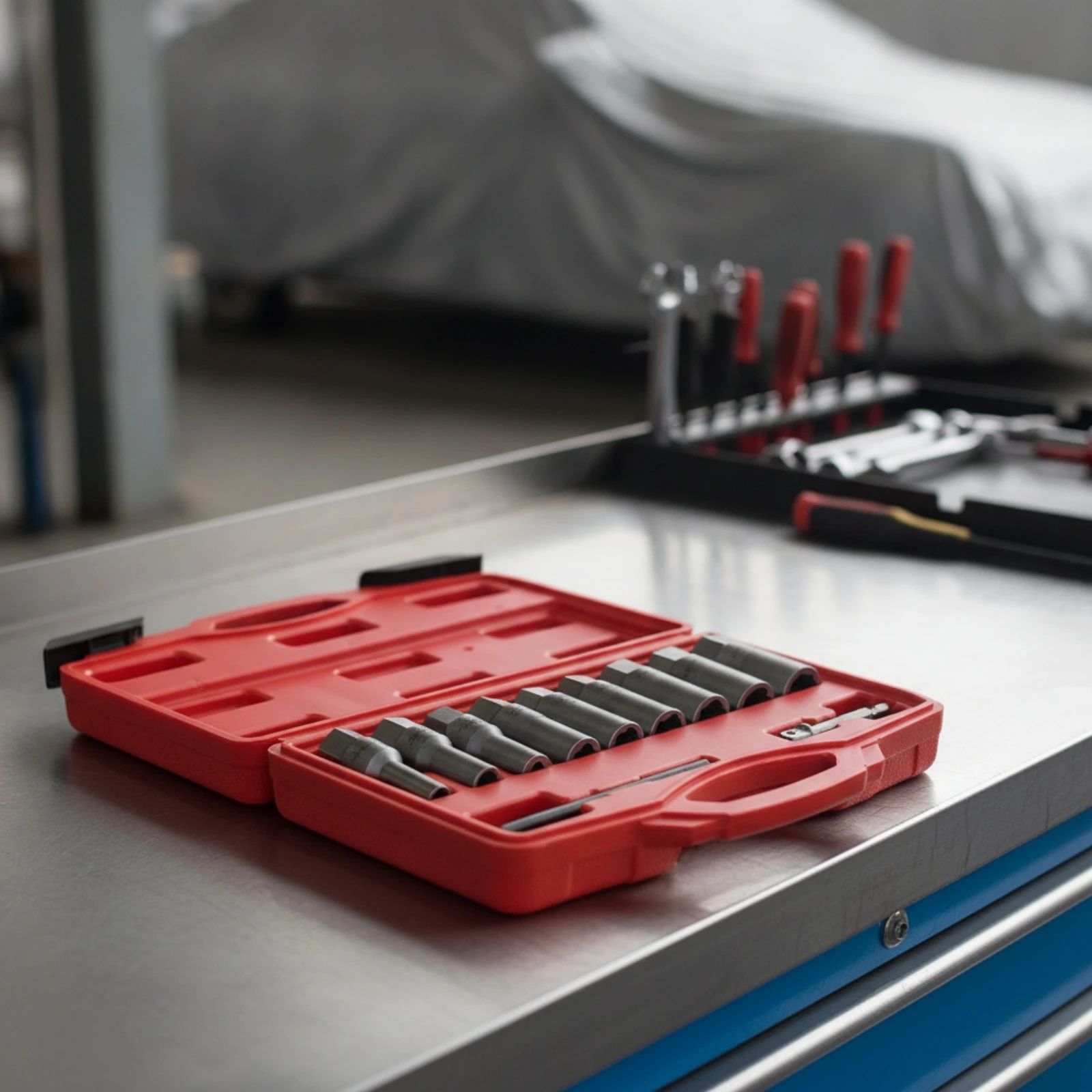 11 Pieces Nut Extractor Set Broken Bolt Extractor Socket Set Removal Tool High-Hardness Deep-Well for Mechanics