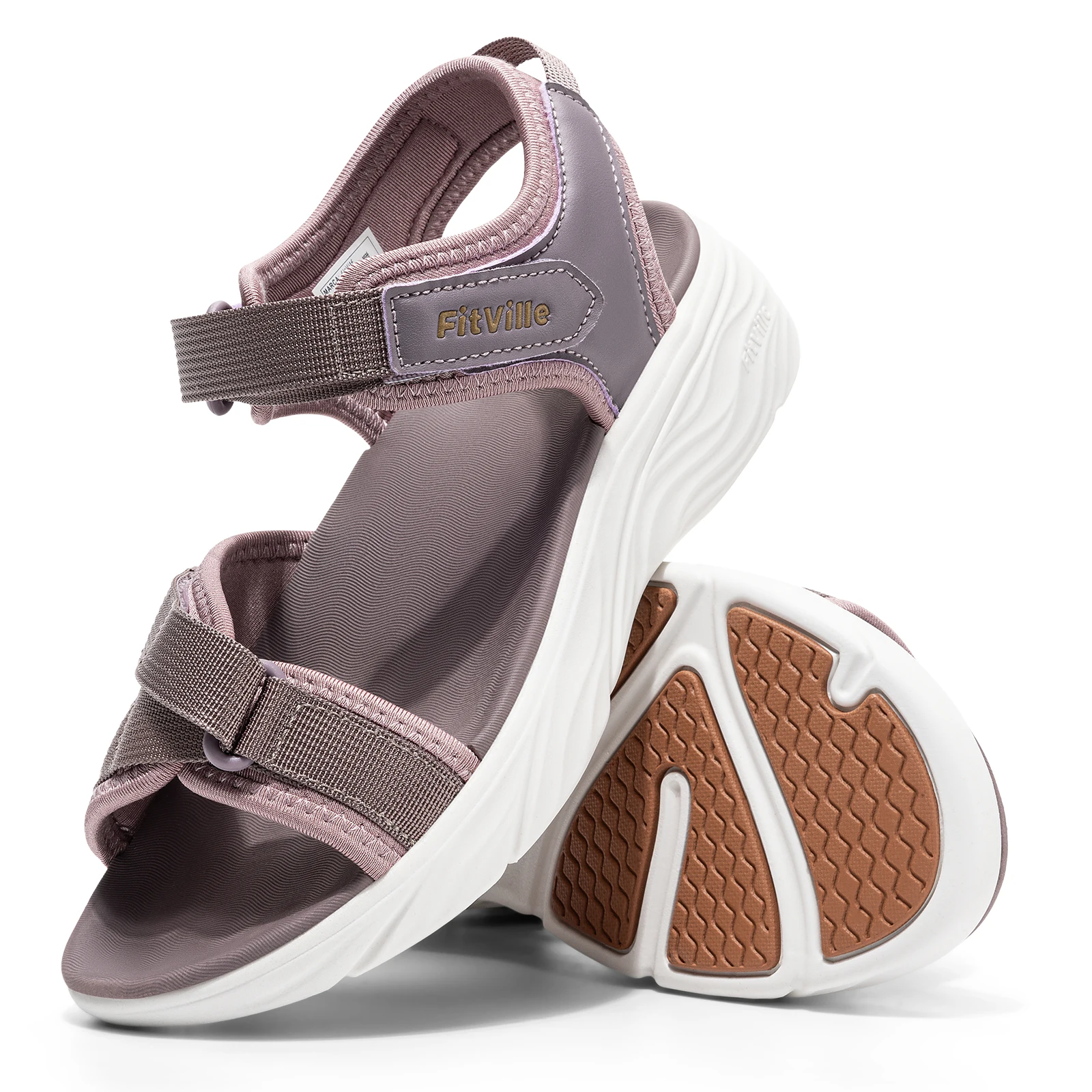 

Женские летние сандалии FitVille, ортопедические повседневные пляжные сандалии с открытым носком для женщин, нескользящая повседневная обувь в стиле ретро, регулируемая обувь для прогулок