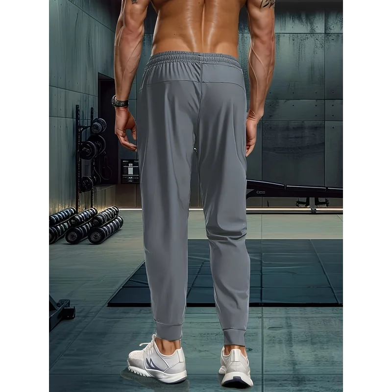 Men's High Elastic Outdoor Running Fitness Pants Baggy Sweat Football Man Tracksuit Trousers Fishing Sweatpants Joggers Mens Gym