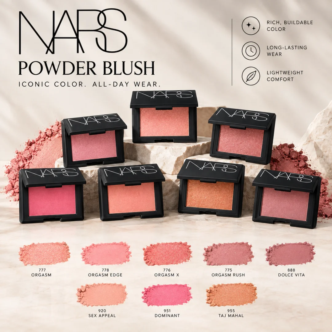 NARS Powder Blush&Concealer Long Lasting Weightless Silky Blendable Full Coverage Hydrating Natural Finish Makeup Cosmetics Gift