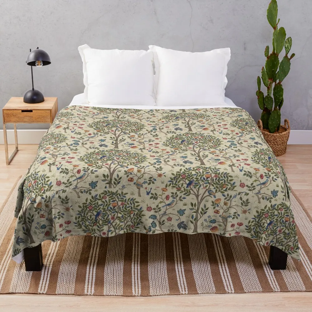 William Morris Victorian Arts and Crafts Movement Designer Throw Blanket Flannel Fabric Luxury St Winter beds Blankets