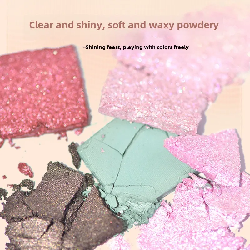 GOGO TALES paleta de sombras de ojos de 8 colores té de la leche humo rosa mate rubor nacarado paleta completa de sombras de ojos de alto brillo