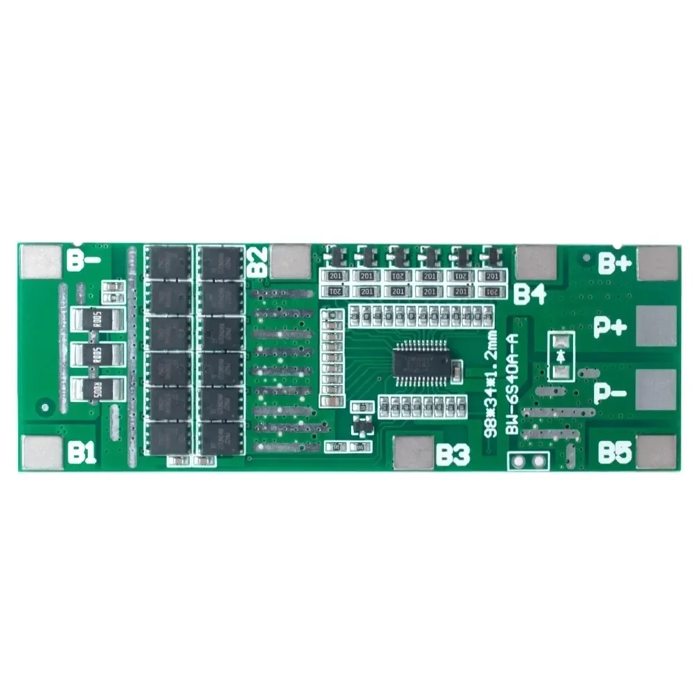 6S 40A 24V 18650 Li-Ion Lithium Battery Protect Board Solar Lighting Bms Pcb With Balance For Ebike Scooter