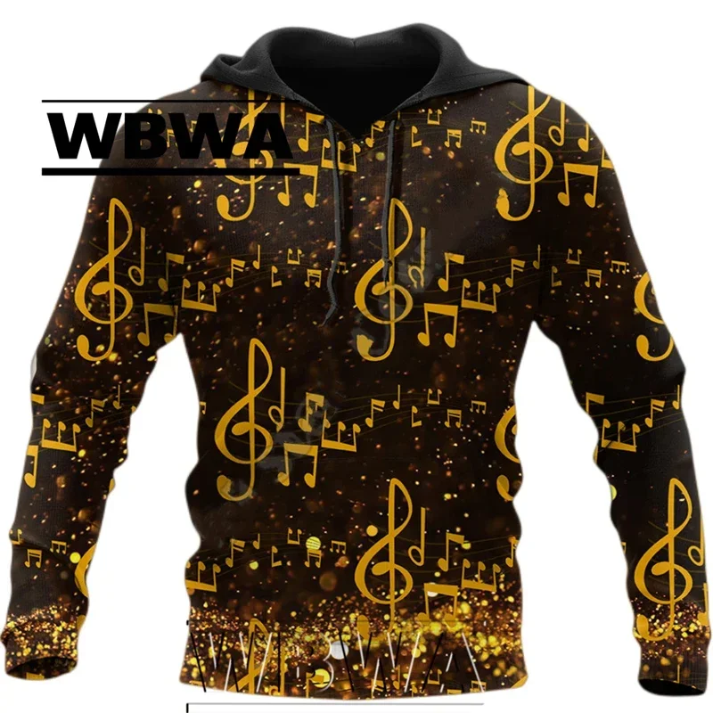 WBWA Fashion Novelty Streetwear Hoodie Men Pullover Shirts Musical Note 3D Print Hooded Sweatshirt Piano Harajuku Long Sleeve