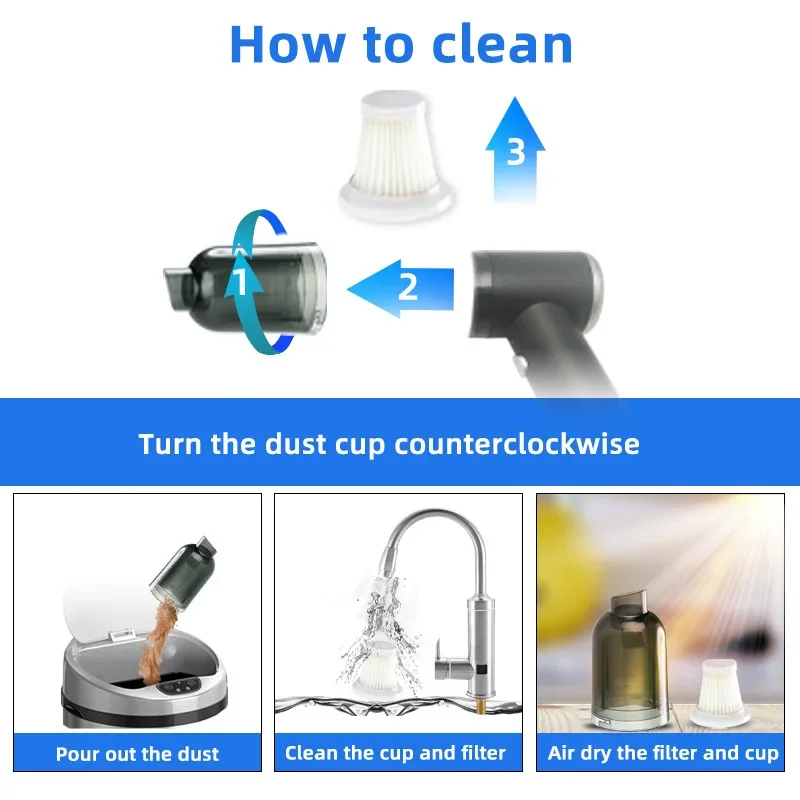 Portable household vacuum cleaner Small handheld car vacuum cleaner Dry and wet USB charging car vacuum cleaner Mini vac Cleaner