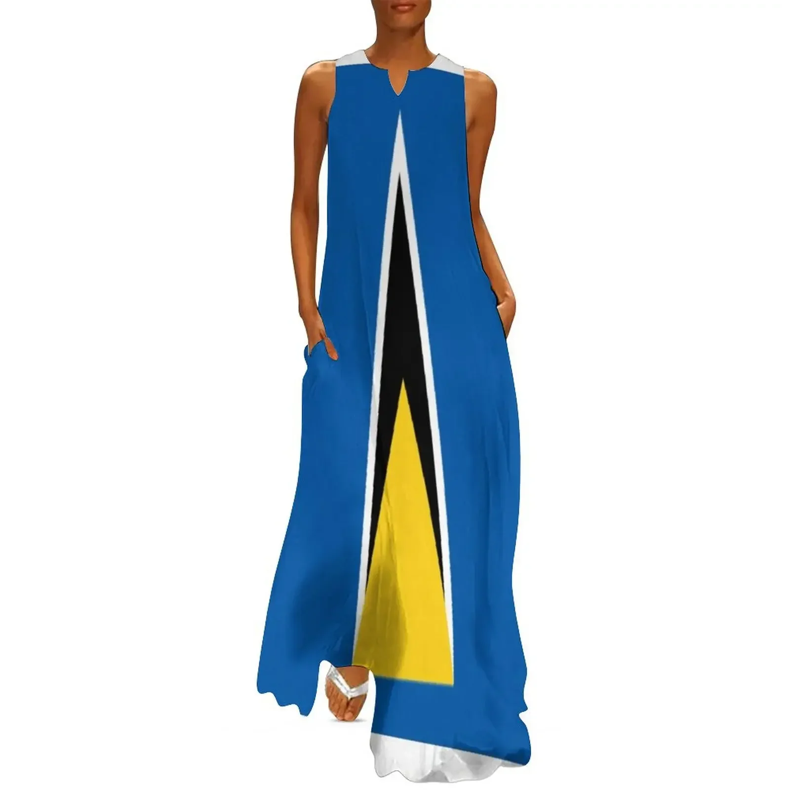 

ST LUCIA FLAG Long Dress luxury woman party dress prom dresses Women dresses summer Dress